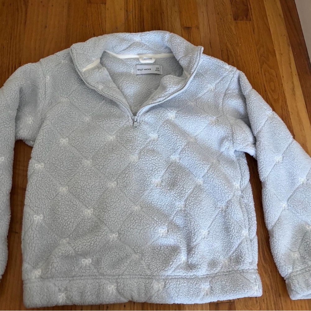Gilly Hicks Light Blue Quilted Fleece Pullover